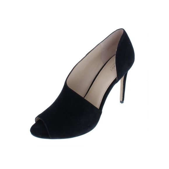 BOTKIER Shoes - BOTKIER Womens Black Padded Adelia Peep Toe Stiletto Slip On Leather Pumps 10 M